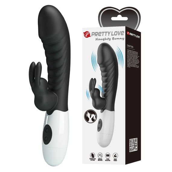 Вібратор - Pretty Love Naughty Bunny Vibrator Black Sex Aura