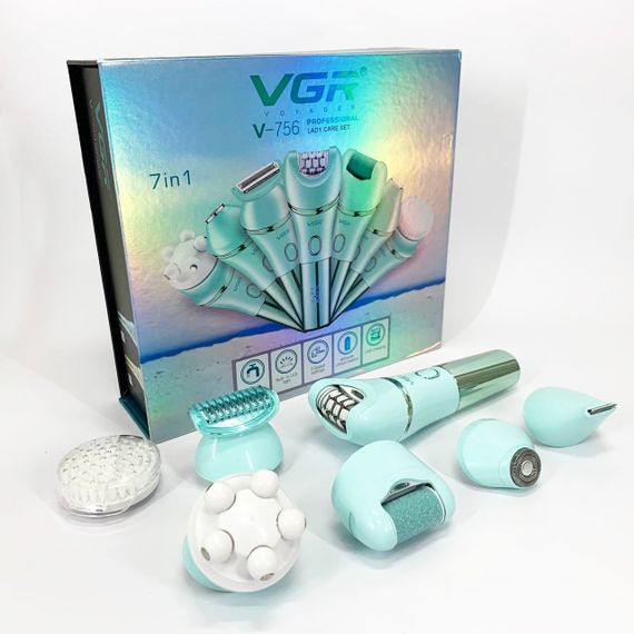 Епілятор домашній акумуляторний з насадками VGR V-756, Ефективний епілятор для тіла JO-18 | Зображення 1