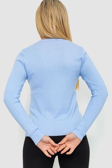 Кофта женский однотонный повседневный, цвет голубой, 244R2033 | Зображення 3