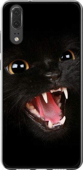 Чехол на Huawei P20 Чёрная кошка "932u-1396-17620"