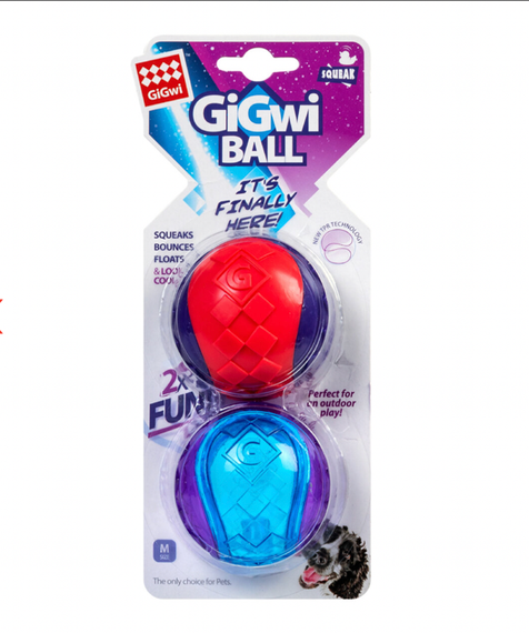 Іграшка для собак "М'яч з піщалкою GIGWI BALL  гумові розмір 6 см.
