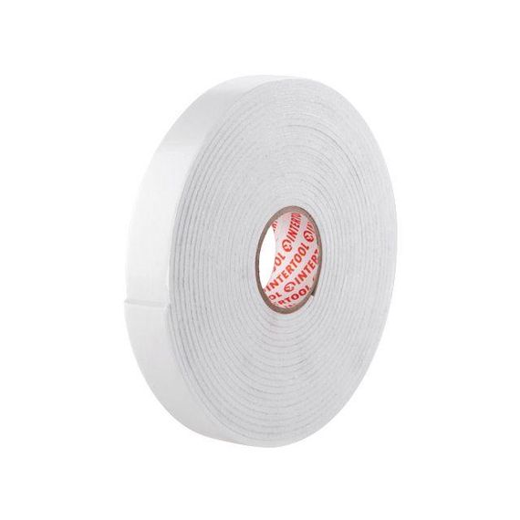 Скотч двосторонній 19 мм*5 м на спіненій основі INTERTOOL KT-09721