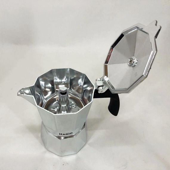 Гейзерная кофеварка Magio MG-1001 150 мл, гейзерная турка для кофе, гейзерная кофеварка из нержавейки | Зображення 5