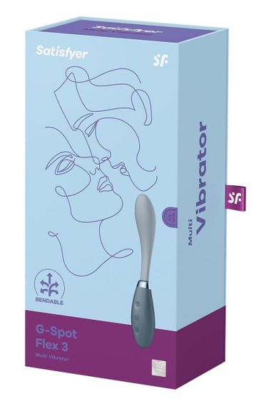 Вібратор Satisfyer G-Spot Flex 3 Сірий — гнучкий вібратор для точки G з двома двигунами та силіконовим покриттям | Зображення 6