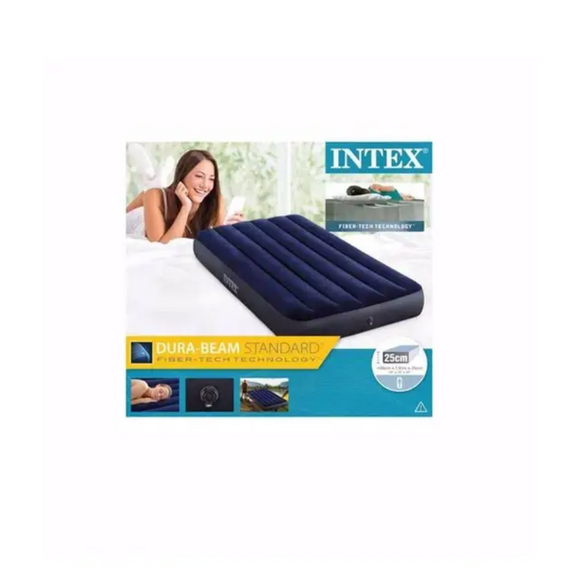Надувний одномісний матрац Intex, компактний велюровий матрац із навантаженням 136 кг | Зображення 5