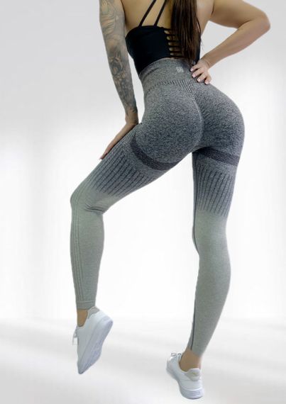 Лосіни пуш ап для фітнесу з високою талією LILAFIT Сірий градієнт М (LFL000024) | Зображення 1