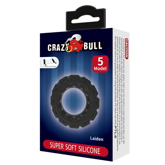 Ерекційне кільце Crazy Bull Laiden Super Soft Silicone Cock Ring – Black | Зображення 6