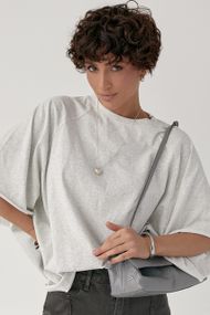 Однотонна вільна футболка з рукавами-реглан - світло-сірий цвет, ONE SIZE (є розміри)