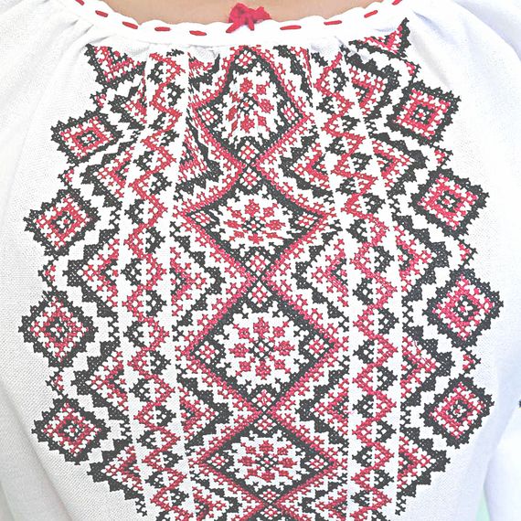 Рубашка Украинская вышиванка 580 цвет белый размер L/XL | Зображення 1