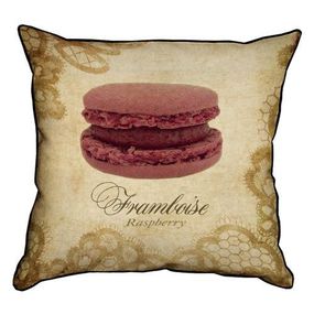 Подушка с мешковины Macarons Framboise Raspberry 45x45 см (45PHB_SWE033_BR)