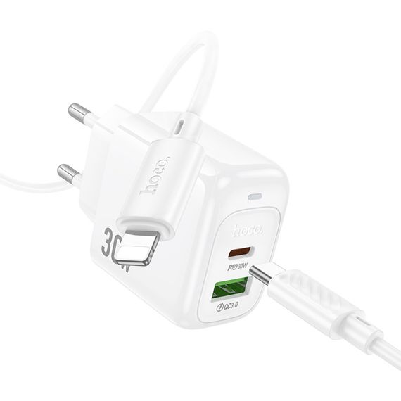 Набір СЗУ HOCO CS55A+Type-C/Lighting кабель, 1xUSB+1xUSB-C, PD30W+QC3.0 | Зображення 3