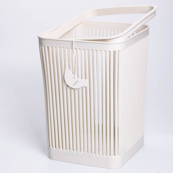 Кошик для сміття пластиковий в офіс для паперу 22×22×30 (см) кошик під сміття 8 (л) відро для сміття Бежевий HP-45-9BE | Зображення 2