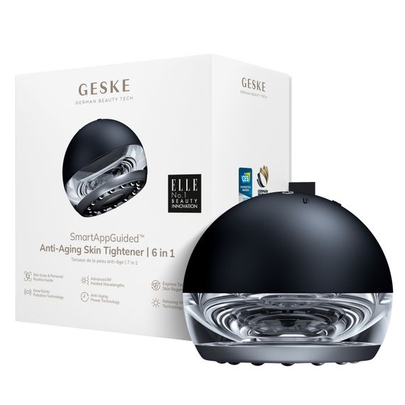 Массажер для подтяжки кожи лица GESKE Anti-aging Skin Tightener 6в1 starlight, Черный