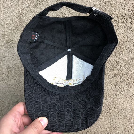 Кепка Baseball Hat Gucci Web Logo Square GG Supreme Canvas Black | Зображення 6