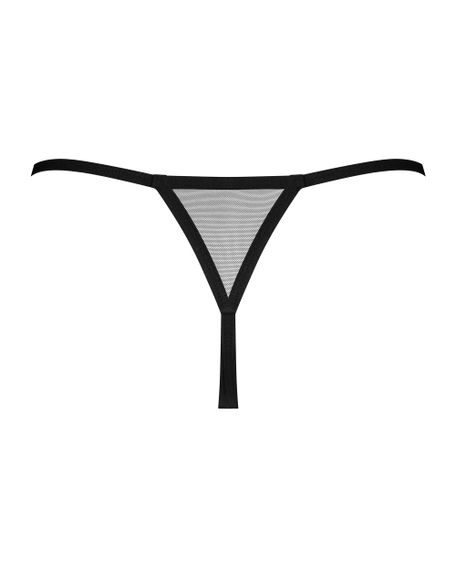 Трусики стринги з розрізом Obsessive Novenes otwarte Чорні M/L | Зображення 3