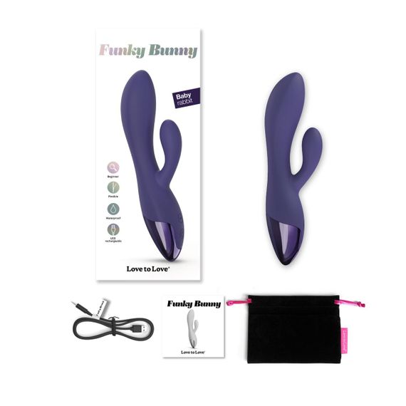 Вібратор-кролик Love To Love FUNKY BUNNY MIDNIGHT INDIGO: Грайлива подвійна стимуляція, колір Індиго | Зображення 5