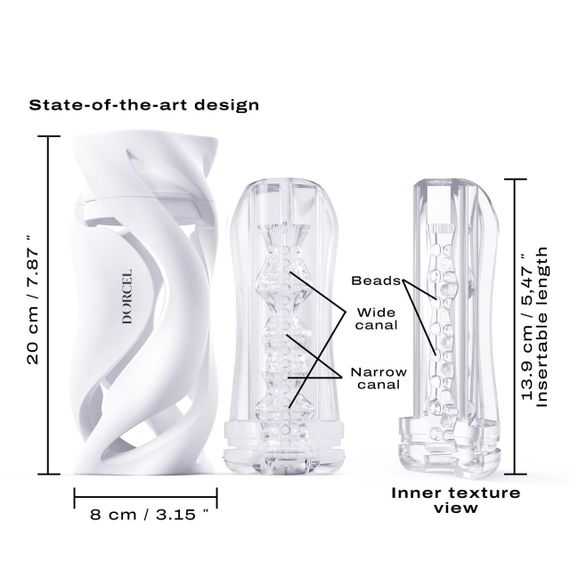 Мастурбатор Dorcel DEEP BLOW WHITE, подвійне використання Sex Aura | Зображення 4