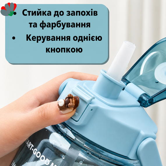 Стильная спортивная бутылка для воды SPORT (2000 мл) - Эко-пластик BPA-free, Зеленый градиент | Зображення 4