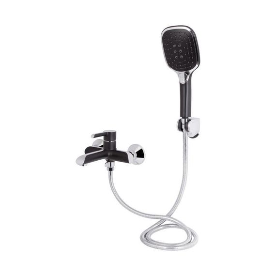 Смеситель для ванны Qtap Grand (с душевым гарнитуром) QTGRABCR006 Chrome/Black | Зображення 2
