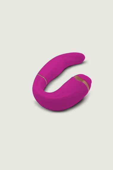 Подвійний вібратор з вакуумною стимуляцією Adrien Lastic My G PINK sexstyle | Зображення 9