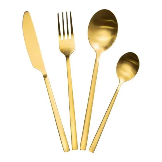 Набір столових приборів на 6 персон 24 предмети столовий набір приборів Золотистий HP-20-25