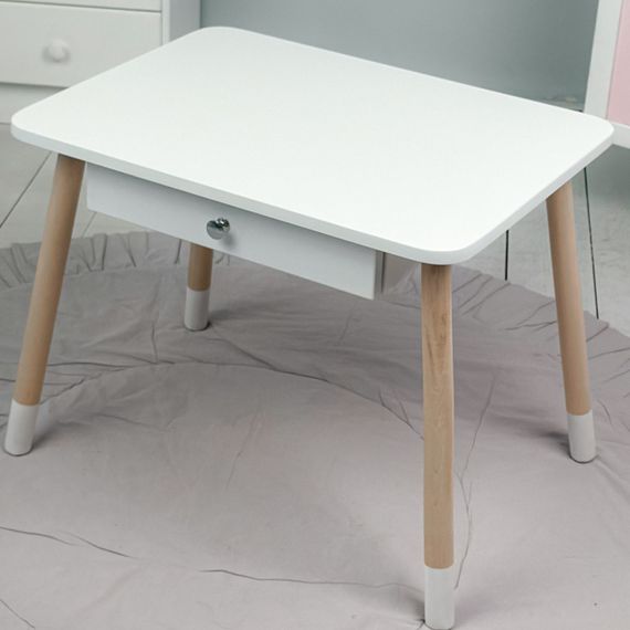 Дитячий столик з висувним ящиком 46х60х45, стіл трюмо в дитячу кімнату, білий | Зображення 1