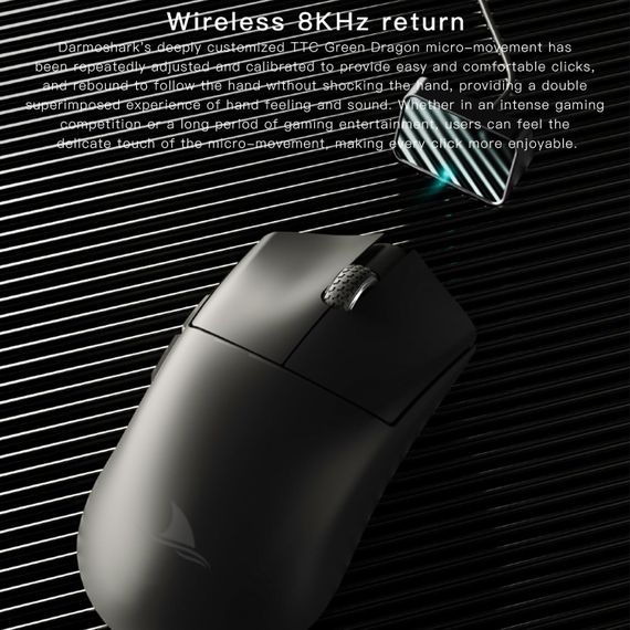 Бездротова ігрова миша Darmoshark M3 PRO MAX PAW3950 Tri-Mode 2.4G/USB-C/Bluetooth Чорна | Зображення 3