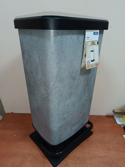 Контейнер для сміття з педаллю Rotho Paso 40 л бетон, відро для кухні та дому (17541) | Зображення 7