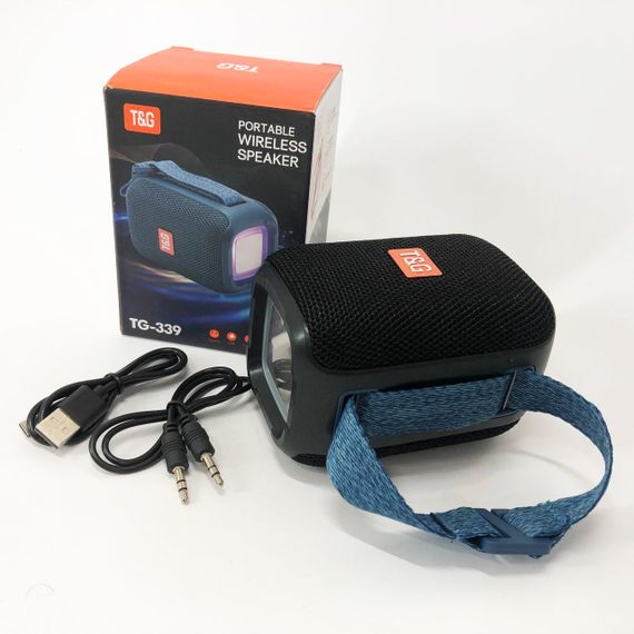 Портативна колонка Bluetooth TG339 5W з RGB підсвічуванням, Акумуляторна колонка для музики. Колір: чорний | Зображення 7