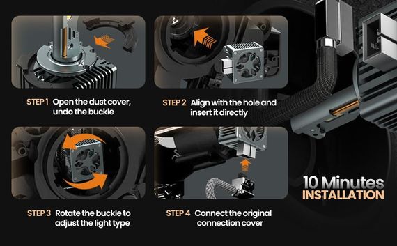 LED автолампа D1S STELLAR D серии 70W 4400Lm 6000K CANBUS гарантия 24 мес | Зображення 5
