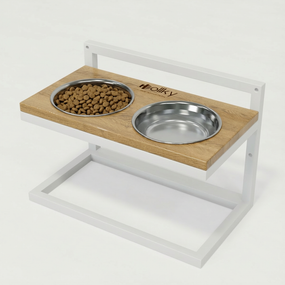 Миски на регулируемой подставке для средних собак Hollky Flex M (2 × 0.85 л) FM-422530-WHNT