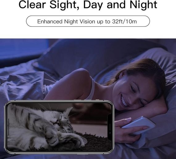 Камера видеонаблюдения с обзором 360° 2K и приложением для телефона, внутренняя камера б | Зображення 1