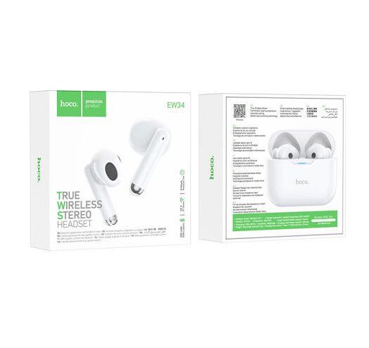 Навушники бездротові Hoco EW34 Full true wireless BT headset White | Зображення 1