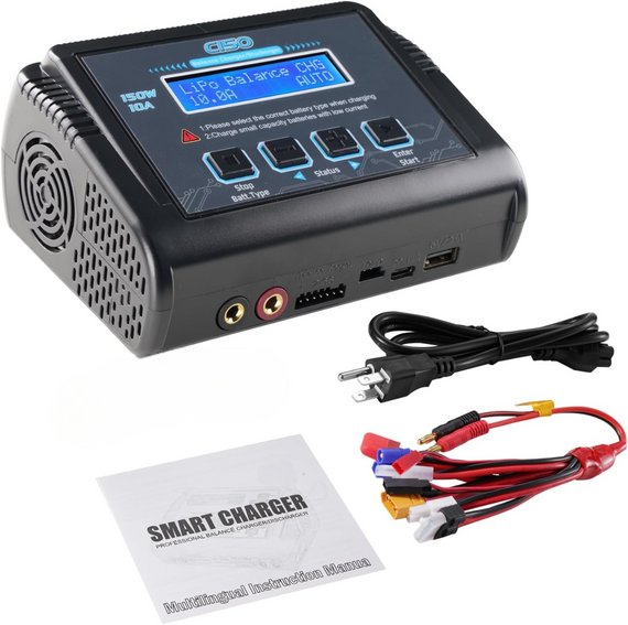LiPo зарядний пристрій С150 150W 10A AC/DC з балансуванням та підтримкою Li-ion/LiFe/NiMH/NiCd/LiHV/Pb акумуляторів BMS контролер | Зображення 8