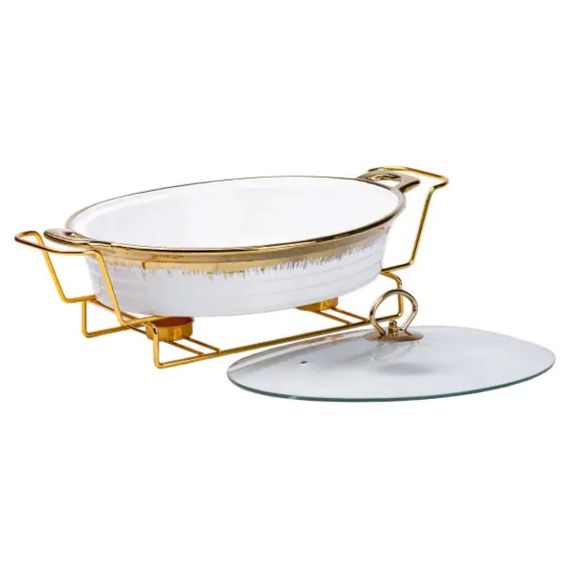 Настільна мармітниця 41х25х15.5 см марміт керамічний для других страв 2 л | Зображення 4