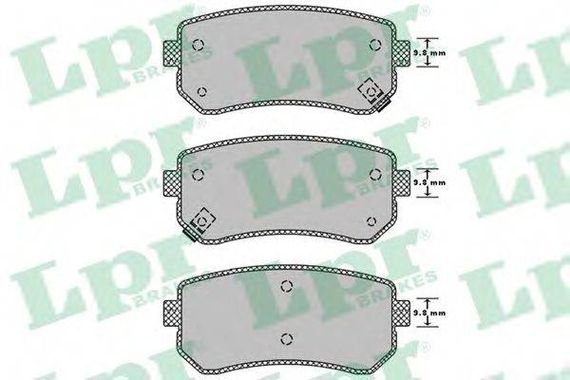 Колодка гальм. диск. HYUNDAI ACCENT, i30, задн. (вир-во LPR) LPR 05P1344 на HYUNDAI i30 CW (FD)
