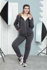 Женский теплый спортивный костюм на меху, GF5799 цвет серый, размер 50/52