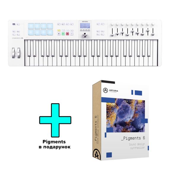 MIDI-клавіатура Arturia KeyLab Essential 49 mk3 Alpine White Special Edition + Arturia Pigments
