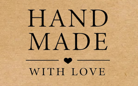 Крафт этикетка с печатью "Handmade 01" 40x25 мм, 250 шт/рулон, Viskom