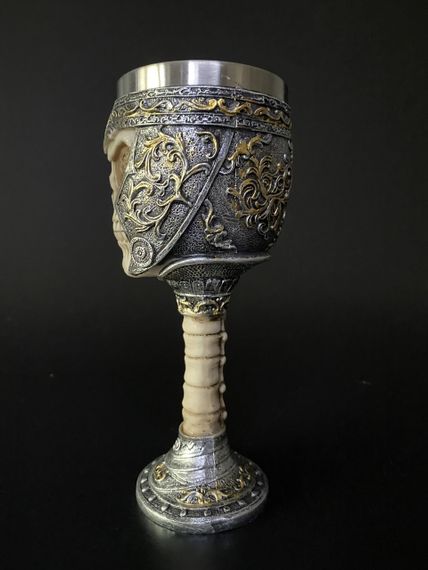 Бокал Череп у Шоломі 200 мл — 3D келих із нержавіючої сталі та епоксидної смоли | Зображення 1