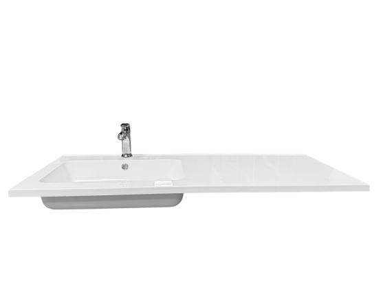 Раковина накладна Adamant FLATE 120L, прямокутна, з сифоном Click-Clack + змішувач (4824296208601) | Зображення 3