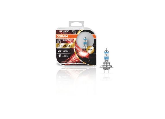 Комплект галогеновых ламп Osram 64210NB200-HCB H7 Night Breaker +200% 55W 12V PX26d HardDuopet | Зображення 3
