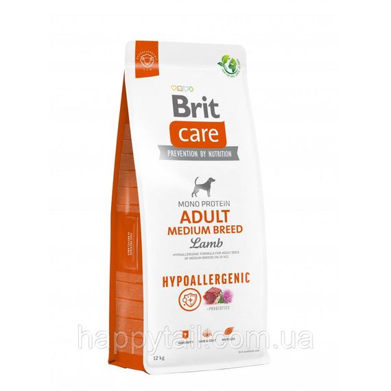 Гипоаллергенный корм Brit Care Dog Hypoallergenic Adult Medium Breed (ягненок и рис), 12 кг