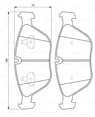 Колодки гальмівні дискові MB C-CLASS, VW GOLF V передн.  BOSCH (0986424649) | Зображення 6