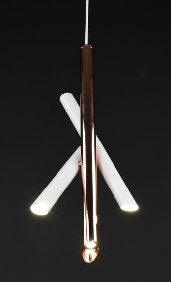 Люстра світлодіодна підвісна LED світильник для квартири на стелю лед 27504 Білий із золотом 55-250х10х10 см. | Зображення 2