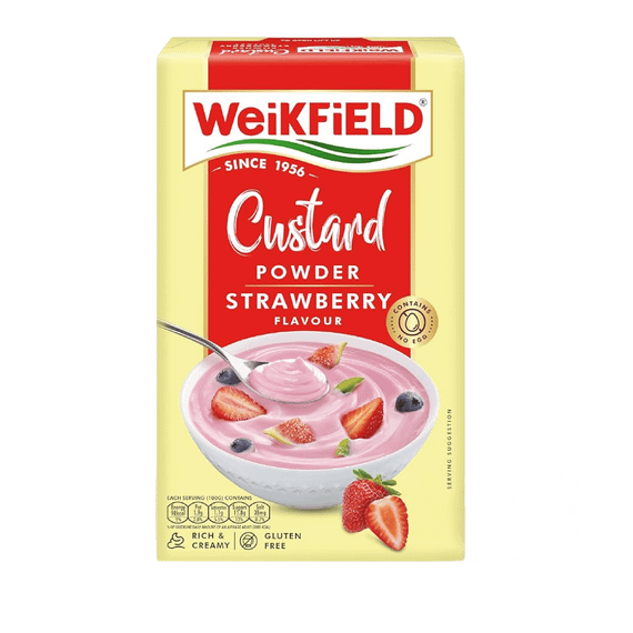 Суміш для заварного крему зі смаком полуниці  Custard Strawberry Powder 75г Weikfield 8901808003816