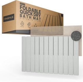 Килимок для ванної діатомітовий швидковисихаючий гнучкий кам’яний, для душу з діатоміту, нековзкий, 60x40 см світло-сірий