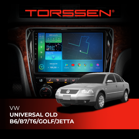 Штатна магнітола Torssen VW Universal Old B6/B7/T6/Golf/Jetta F108256  4G Carplay DSP