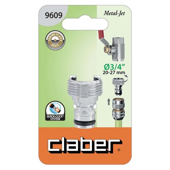 Адаптер для конектора для поливального шлангу Claber Metal-Jet 9609 3/4"Н | Зображення 1