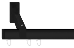 Карниз Скарлайн одинарний у зборі Заглушка Чорний 150 см.